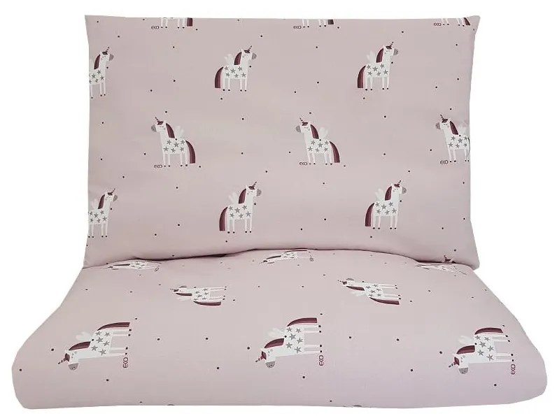 EKO - Obliečky bavlnené mušelínové do postieľky UNICORN 2-dielne