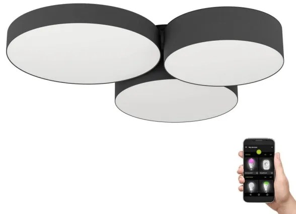 Eglo 900853-LEDRGBW Stmievateľné stropné svietidlo BARBANO-Z 3xLED/7,5W/230V čierna