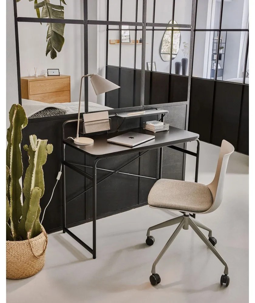 Čierny písací stôl Kave Home Foreman