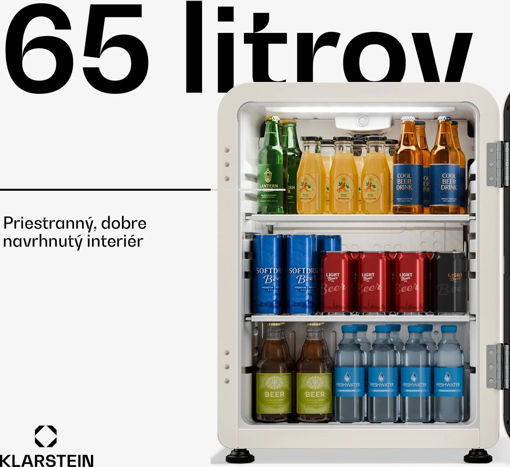 Klarstein Audrey Evo chladič nápojov | 64 x 47,5 cm | LED vnútorné osvetlenie | 85 W | 42 dB