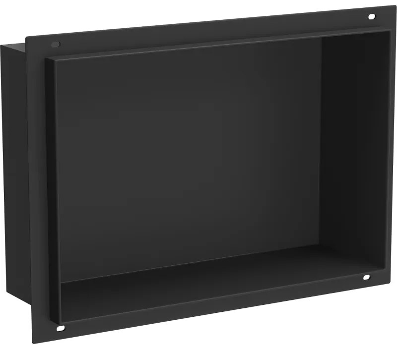 Mexen X-Wall-NR, polička na zapustenie pod obklad bez goliera 30 x 20 cm, čierna matná, 1971302010