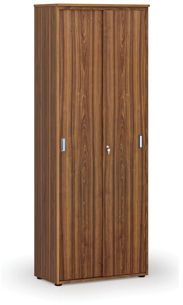 Kancelárska skriňa so zasúvacími dverami PRIMO WOOD, 2128 x 800 x 420 mm, orech