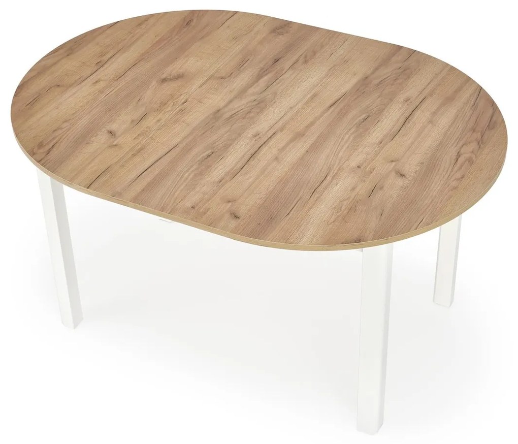 Jedálenský rozkladací stôl RINGO 102/142 cm dub remeselný zlatý/biely