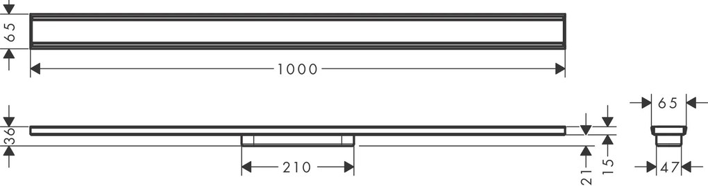 Hansgrohe RainDrain Original, vrchná sada sprchového žľabu 1200, nerez, HAN-56201800