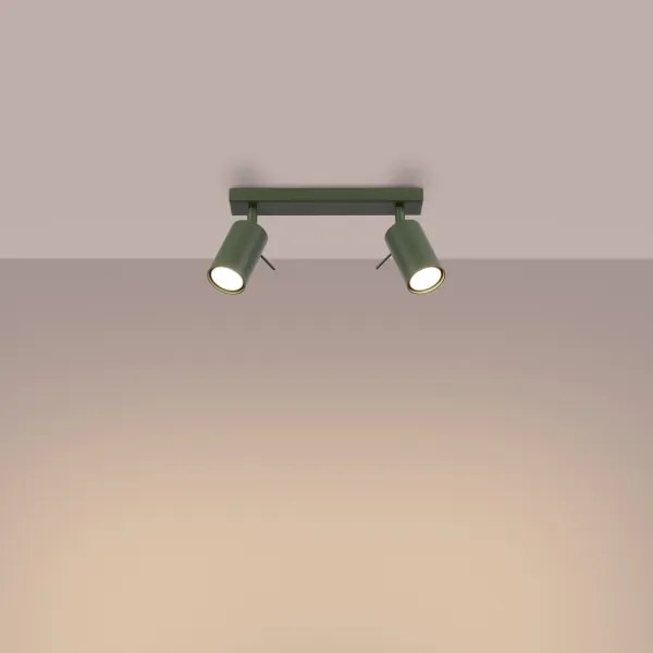 Sollux SL.1501 - Bodové svietidlo RING 2xGU10/10W/230V zelená