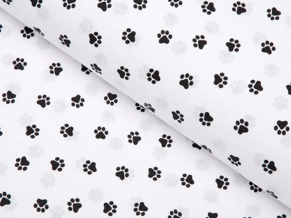 Biante Detská bavlnená obliečka na vankúš Sandra SA-018 Čierne labky na bielom 60 x 60 cm
