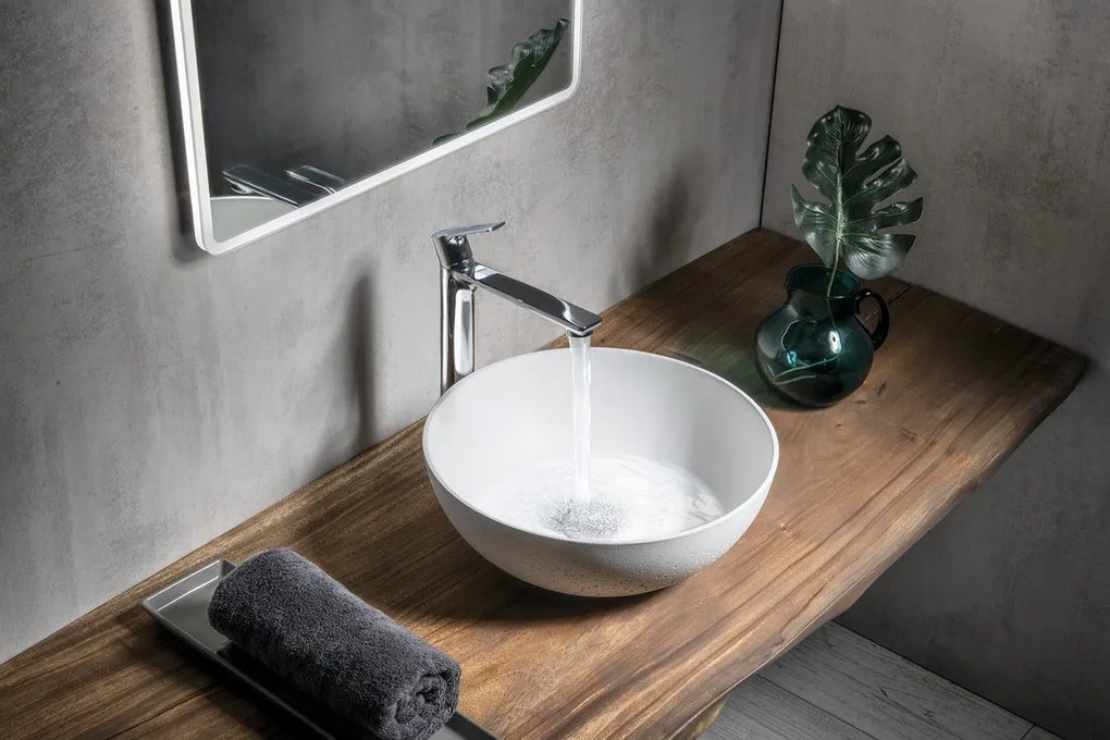 Sapho Sapho, FORMIGO betónové umývadlo, priemer 39 cm, tmavo hnedá, FG034