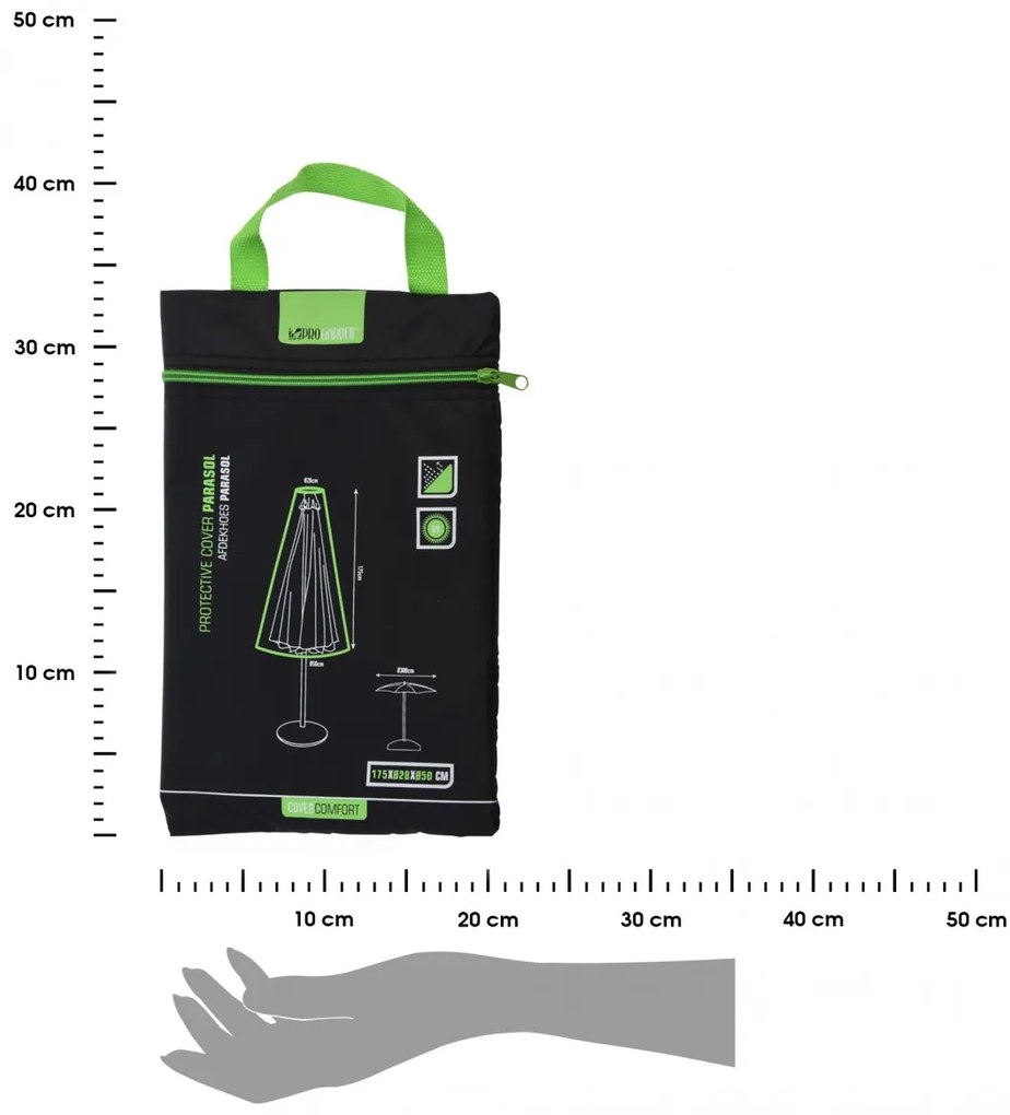 Ochranný obal na záhradný slnečník SUN 175 cm čierny