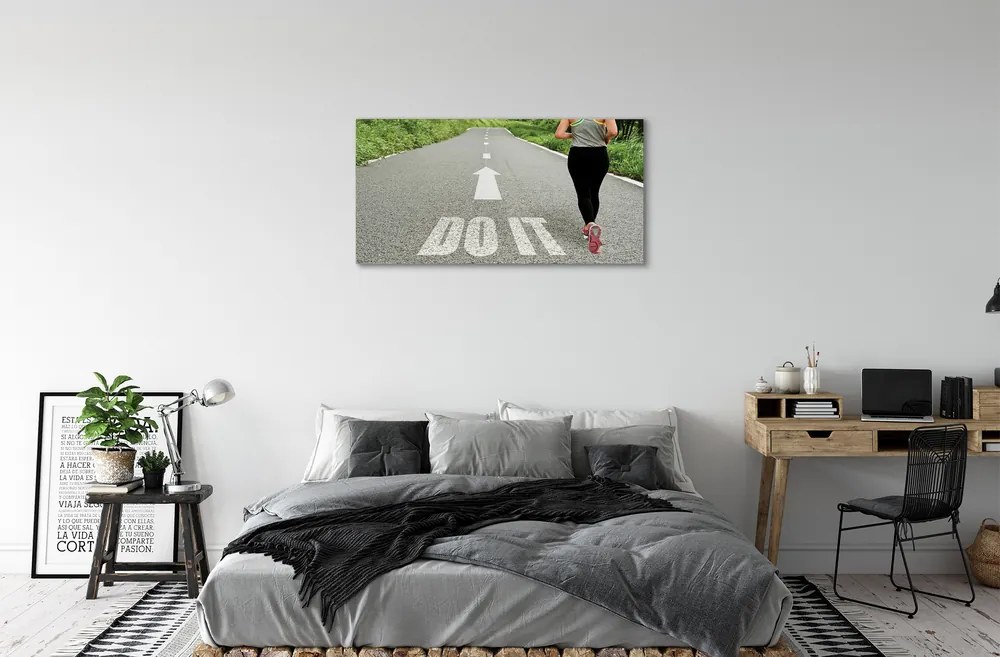 Obraz canvas Žena road kurz 120x60 cm