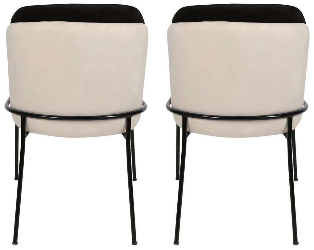 Súprava 2 ks jedálenských stoličiek Dore čierna/krémová