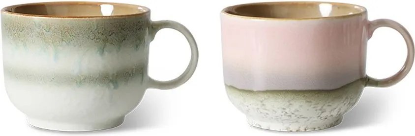 Set 2ks hrnček na čaj 70s Lush Tea - 14 * 10 * 8cm / 425 ml