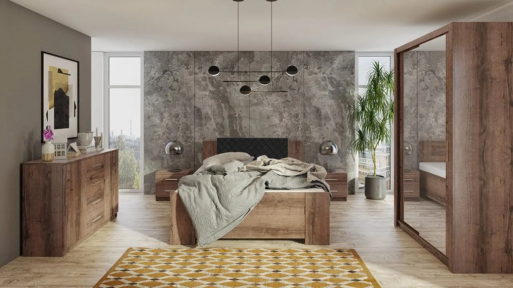 Spálňa Kler II, Farby: biela / biely + ekokoža soft 011 pik