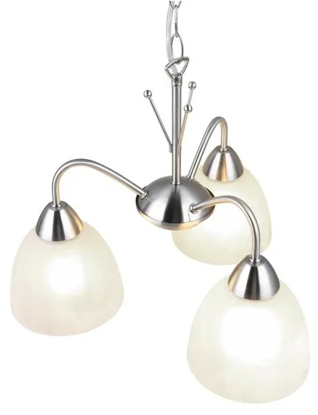 Závesné svietidlo so skleneným tienidlom v bielo-striebornej farbe ø 43 cm Dobby – Trio