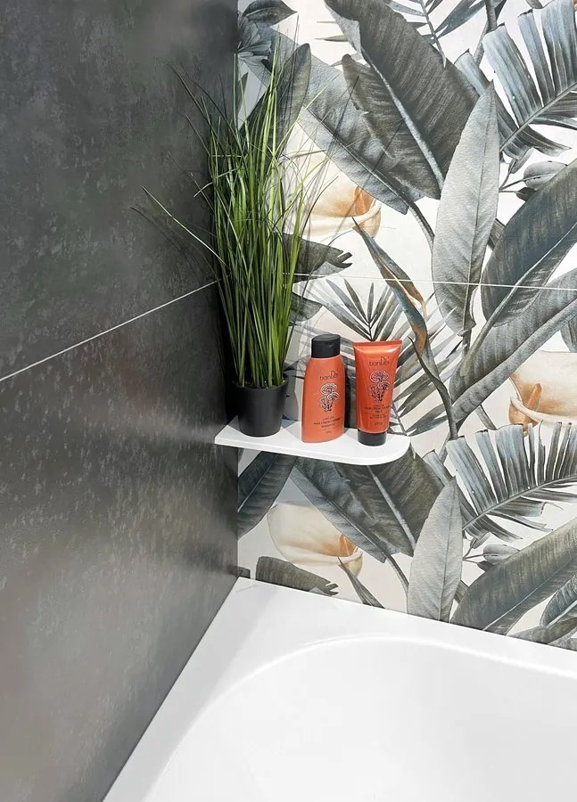 Sapho Sapho, ABELINE rohová polica Rockstone 250x250mm, biela matná, AE250-0101