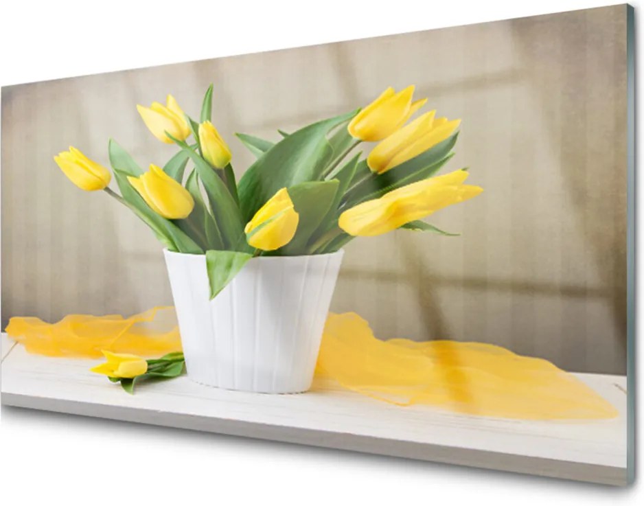 Sklenený obklad Do kuchyne Tulipány Kvety Rastlina
