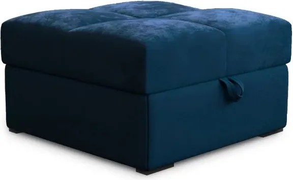 AKCIA Tmavomodrý taburet ZENOVA s úložným priestorom 65x65 cm II. akosť