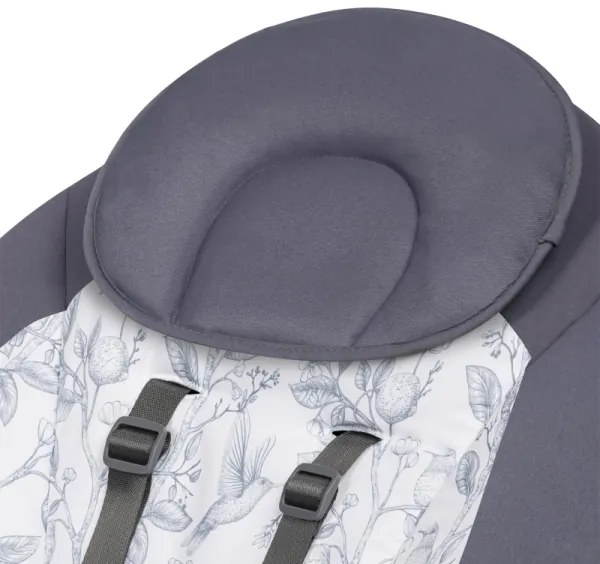 Lionelo - Detská hojdačka s melódiou RALF 4xAA šedo-biela + diaľkové ovládanie