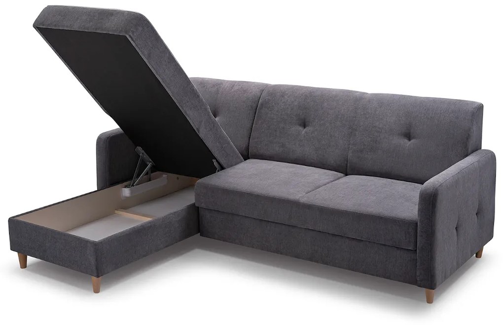 Expedo Rohová rozkladacia sedačka FOSIE, 220x88x162, orino 12, pravý roh