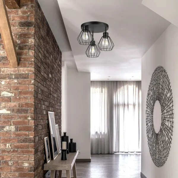 Prisadený luster AUDREY 3xE27/60W/230V čierna