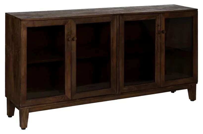 Hnedá vitrína z mangového dreva 180x87x35 cm Ravi – Ixia