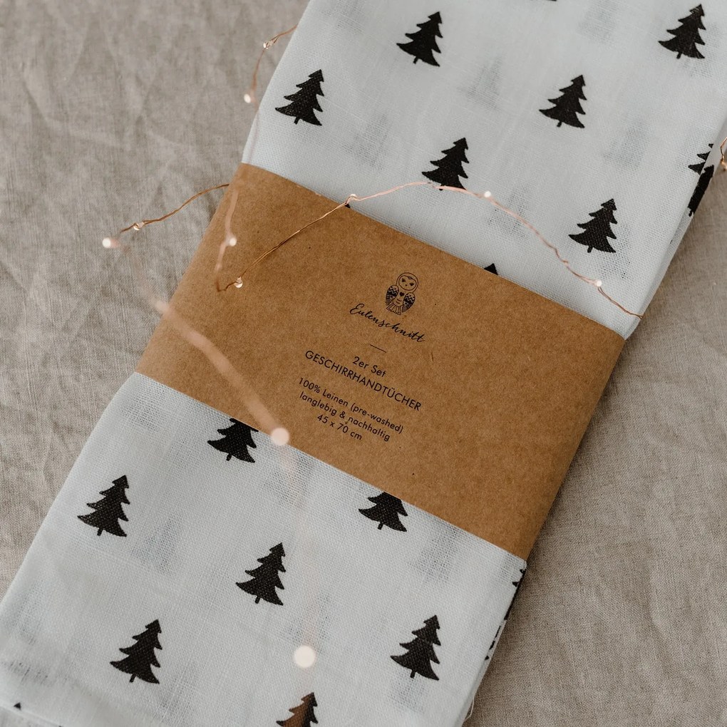 Eulenschnitt Ľanová utierka Fir Trees – set 2 ks