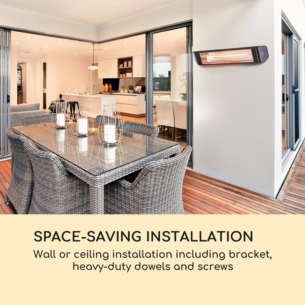 Blumfeldt Smartwave, infračervený ohrievač, 2400 W, WiFi, ovládanie cez aplikáciu, čierny