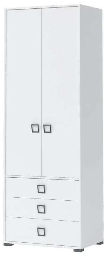 Skriňa 2D3S Kiki P23-BE/KI-15 white/white