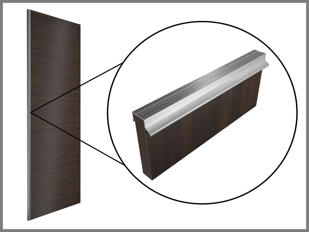 Šatníková skriňa 200 cm Belini biely mat / biely lesk s posuvnými dverami a zrkadlom MG SZP1/2/W/1L5W/HI