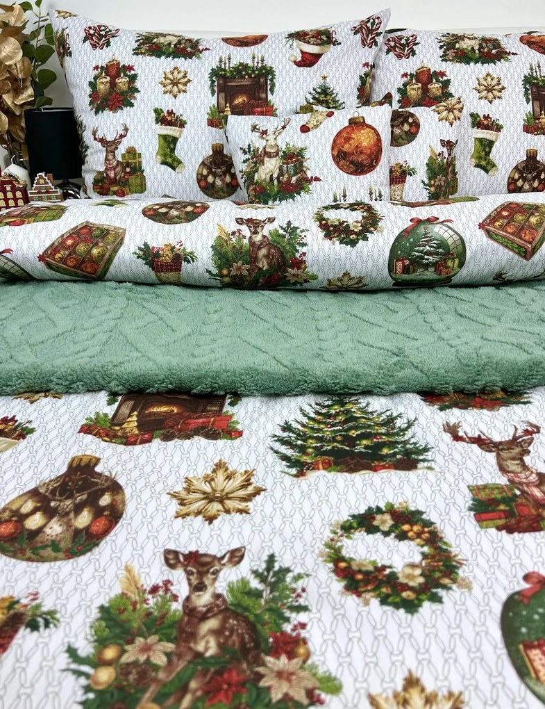 INTERMEDIC SK Posteľná obliečka Retro Vianoce 140x200/70x90 cm