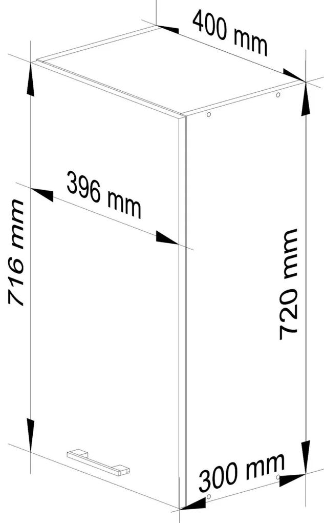 Závěsná kuchyňská skříňka Olivie W 40 cm  bílo-červená