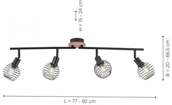 Leuchten Direkt 15924-79 - Bodové svietidlo EUGEN 4xE14/40W/230V