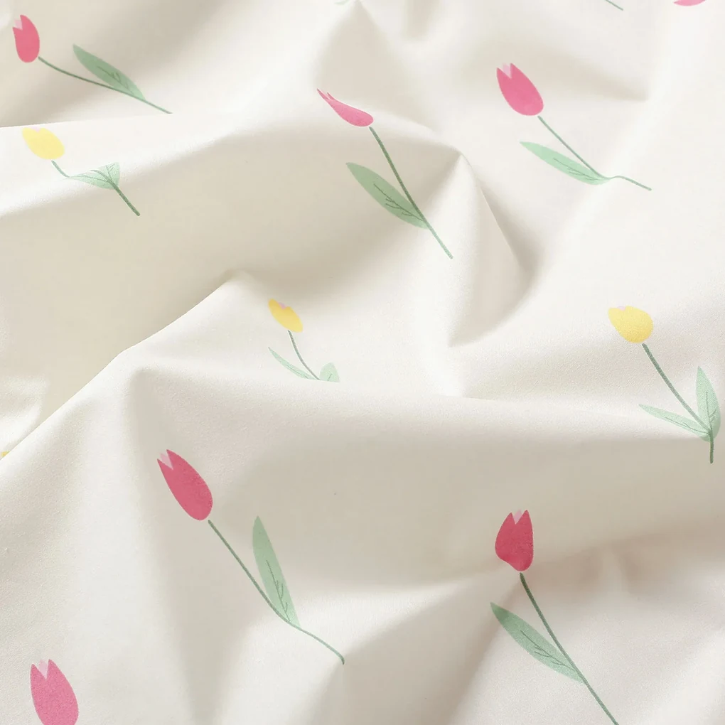 Goldea behúň na stôl 100% bavlnené plátno - tulipány 50x140 cm