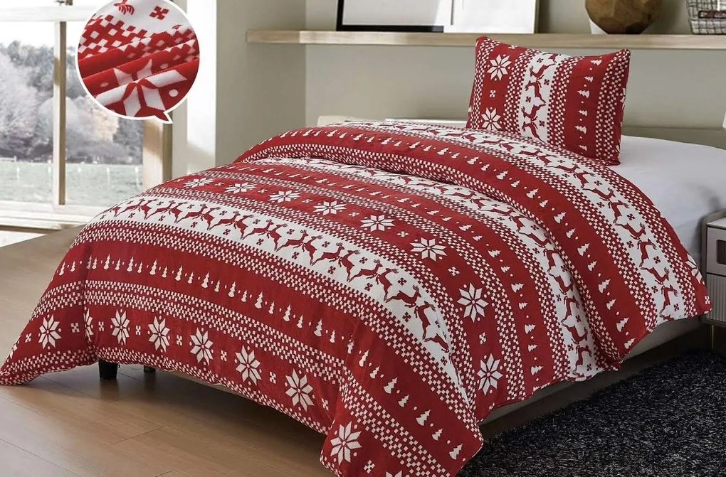 Obliečky Christmas A MikroPlyš 70x90 140x200 cm