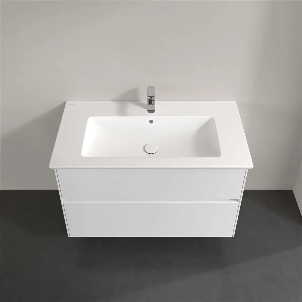 VILLEROY &amp; BOCH Collaro závesná skrinka pod umývadlo, 2 zásuvky, s LED osvetlením, 961 x 480 x 610 mm, White Matt, C145B0MS