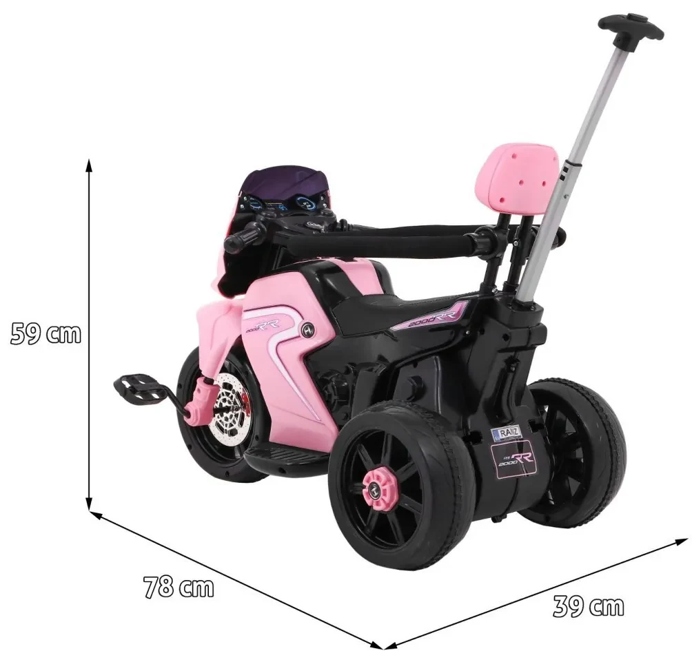 RAMIZ ELEKTRICKÁ MOTORKA BIKE - RUŽOVÁ - 1x20W - 6V/4.5Ah - 2022