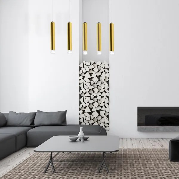 LED Luster na lanku GOLDIE 5xLED/25W/230V zlatá