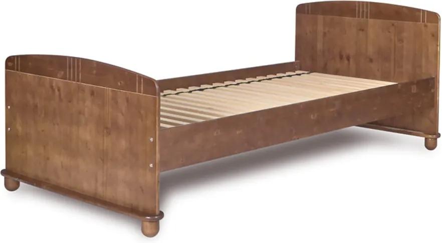 Tmavohnedá detská posteľ z borovicového dreva Faktum Tomi, 90 × 200 cm