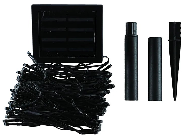 DECOLED Vonkajšia reťaz SOLAR 10 m, teplá biela, 100 diód