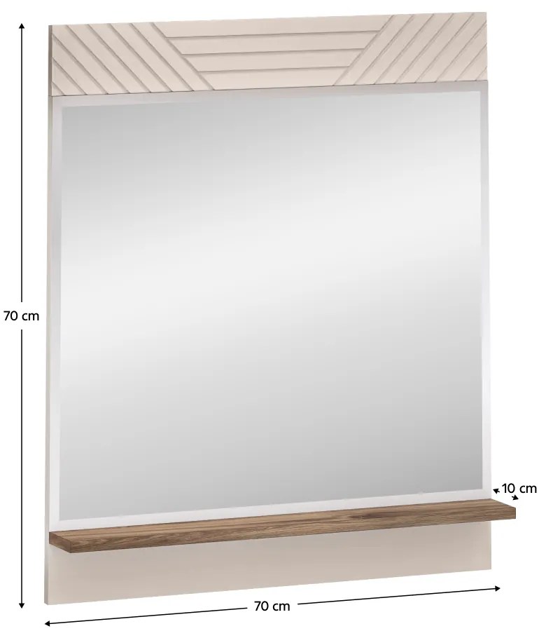 Zrkadlo EYCO 70, kašmír/dub Castello