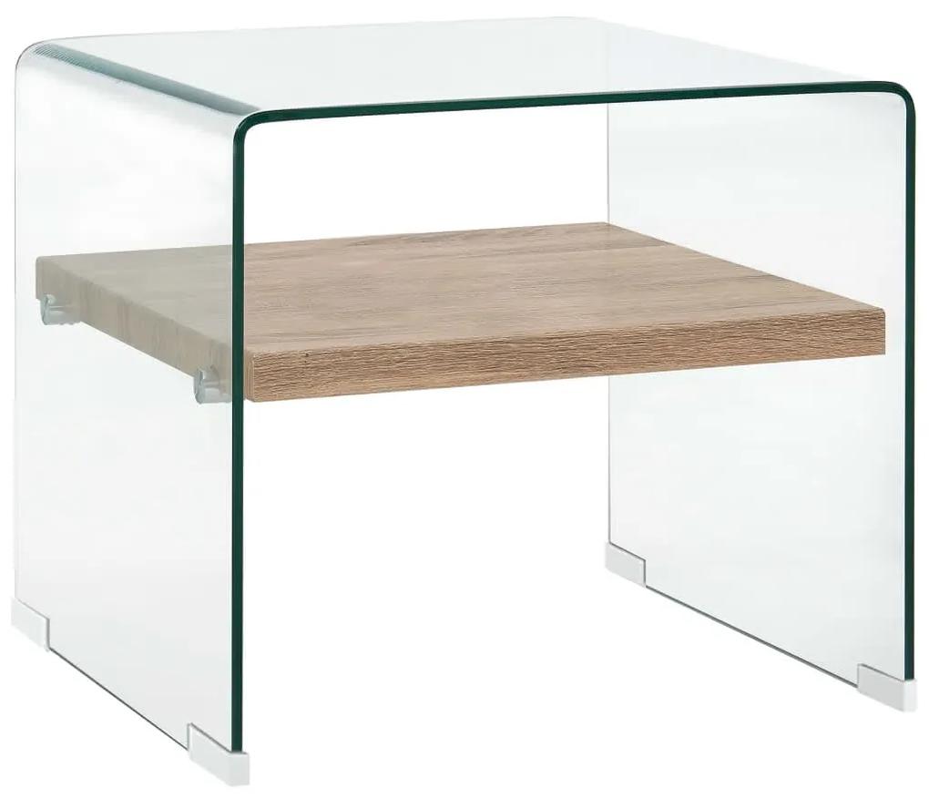 Konferenčný stolík priehľadný 50x50x45 cm tvrdené sklo