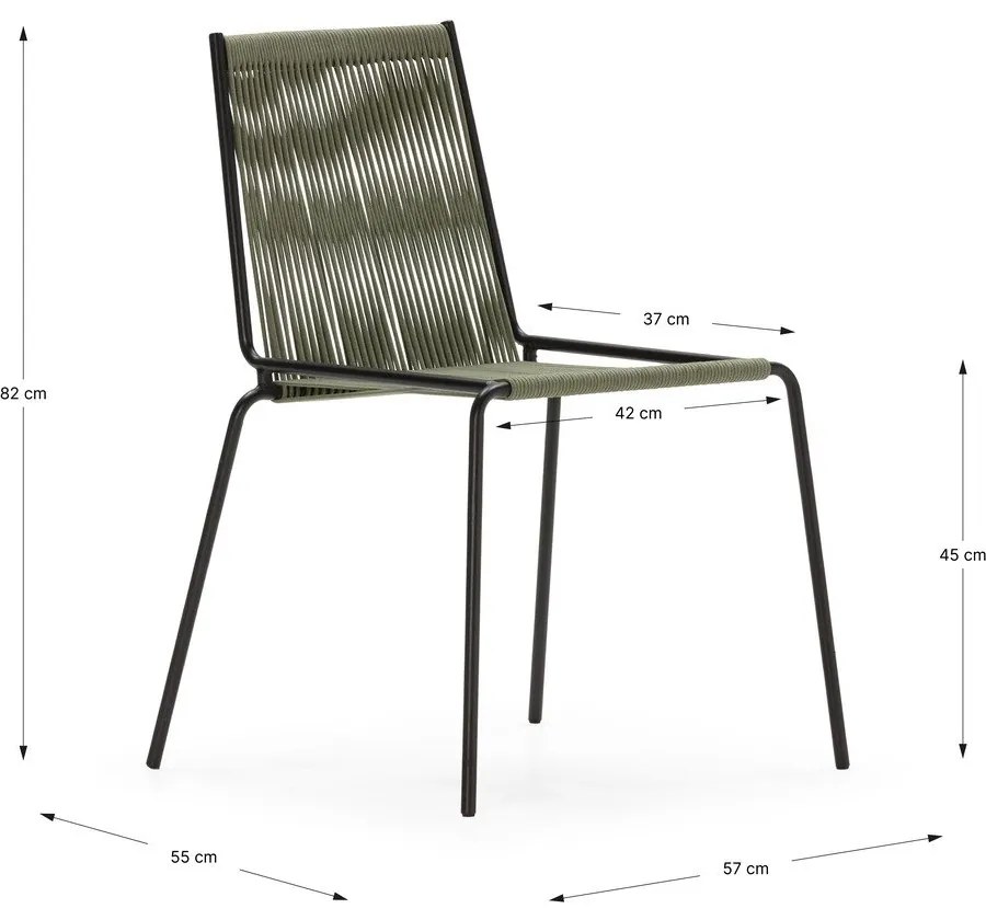 Zelené kovové stohovateľné jedálenské stoličky v súprave 2 ks Emily – Marckeric