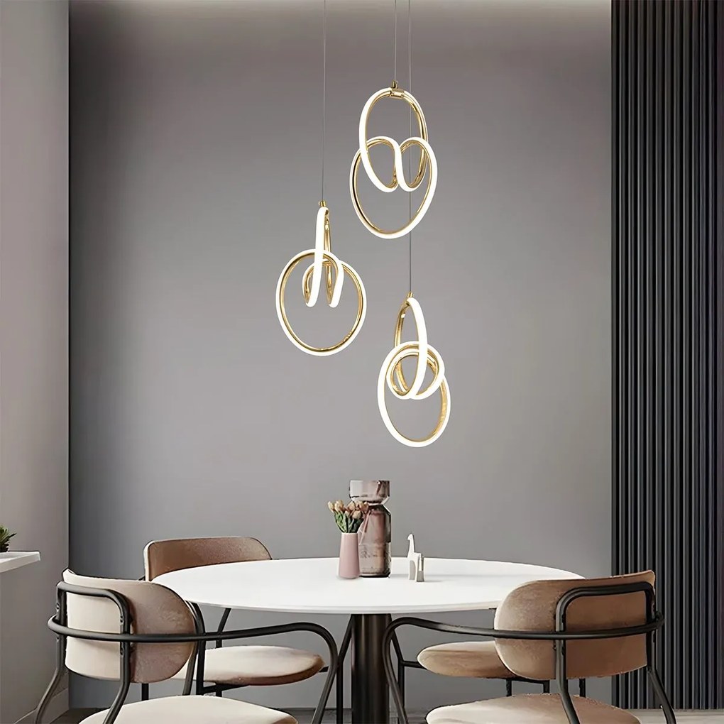 Toolight Toolight, LED závesné svietidlo G082-3CPR, zlatá, OSW-09741