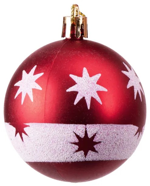 Sada vianočných závesných dekorácií SAPIN biela / červená (30 ks)