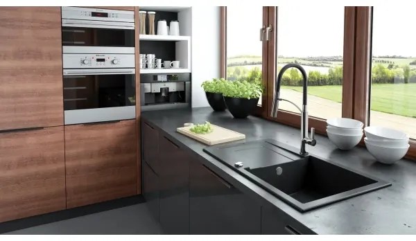 Deante BGB_B720 - Kuchynská batéria GERBERA čierna/chróm s flexibilným ramienkom