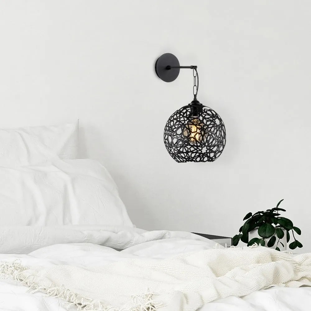 Čierne nástenné svietidlo ø 25 cm Fellini – Opviq lights