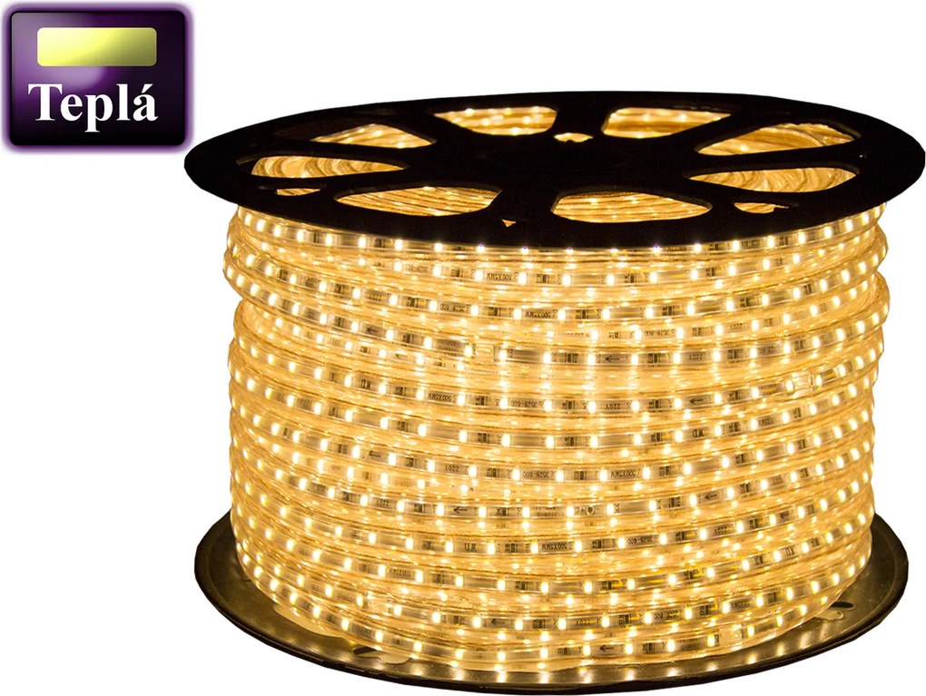 ECOLIGHT LED pásik - 230V - SMD 2835 - 1m - 60LED/m- 6W/m - 380Lm - IP68 - teplá biela - 10mm