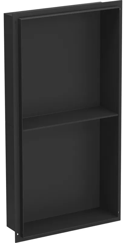Mexen X-Wall-NR, polička na zapustenie pod obklad bez goliera 60 x 30 cm, čierna matná, 1971603010S