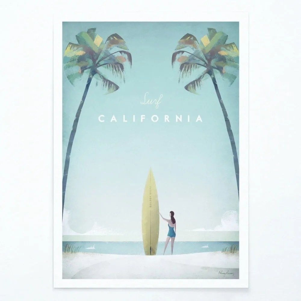 Plagát Travelposter California, 30 x 40 cm