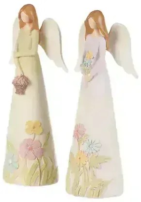 Anjel s košíkom kvetov 21 cm