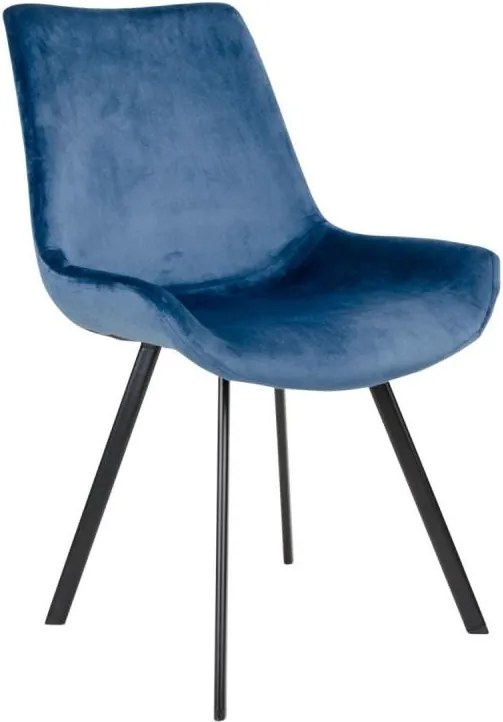 Dizajnová stolička Brinley modrý zamat